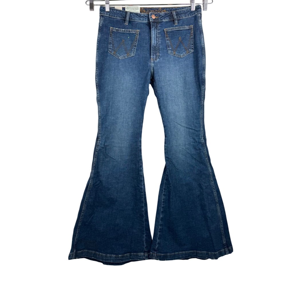 Wrangler Retro High Rise Trumpet Flare Jeans 90s Western Hemp 32x34